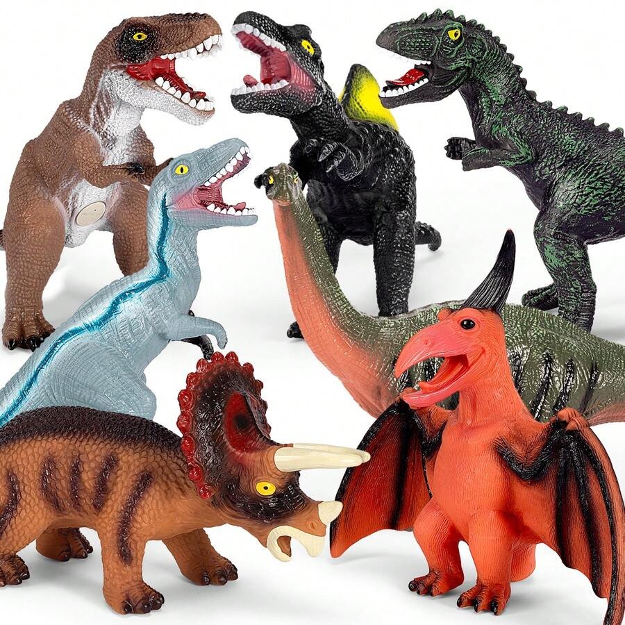 0B6879F3-FD0A-34D0-738E-357D7D26C8CB-2.jpg 7 Piece Jumbo Dinosaur Toys For Kids Big Dinosaur Toys For Boys Realistic Giant Dinosaur Toys For Kids 3-5 - Perfect Dinosaur Gifts For Kids - Image 1