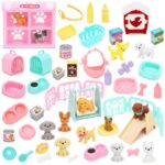 59 Pieces Pet Pretend Play Toys Dog Figures Playset Dogs Care Role Play Toys Toys For Toddler Boys And Girls