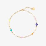 Salina Mixed Bead Paperclip Chain Anklet