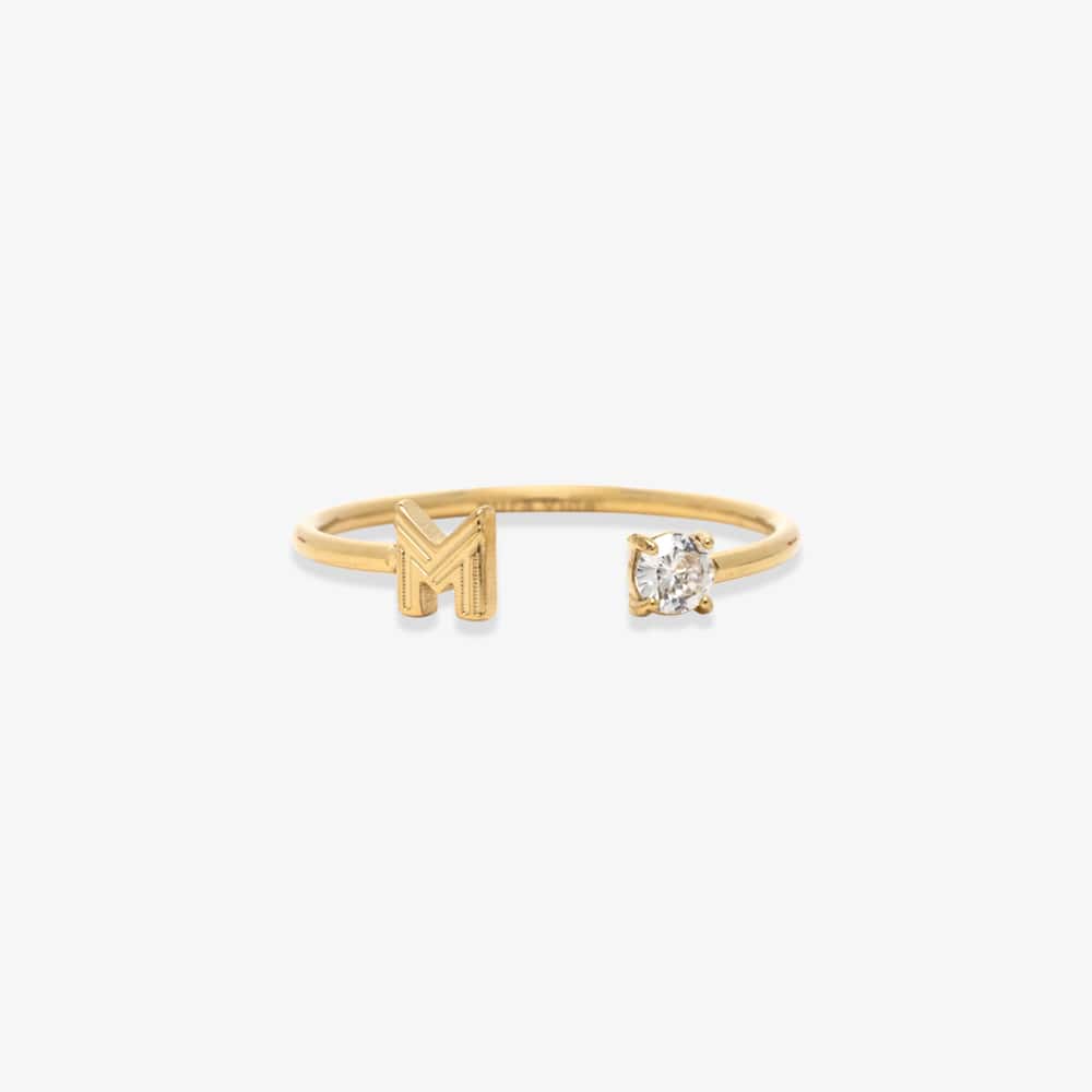 53718GOLD_M-min-4.jpg Initial Stone Open Ring - Image 1
