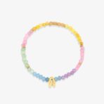 Initial Ombre Stone Bead Stretch Bracelet - Image 2