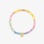 Initial Ombre Stone Bead Stretch Bracelet - Image 3