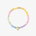 Initial Ombre Stone Bead Stretch Bracelet - Image 4