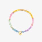 Initial Ombre Stone Bead Stretch Bracelet - Image 6