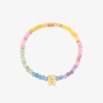 Initial Ombre Stone Bead Stretch Bracelet - Image 7