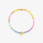 Initial Ombre Stone Bead Stretch Bracelet - Image 13