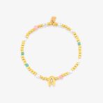 Initial Pearl & Seed Bead Stretch Bracelet - Image 2