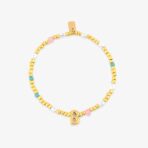 Initial Pearl & Seed Bead Stretch Bracelet - Image 3