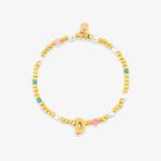 Initial Pearl & Seed Bead Stretch Bracelet - Image 5