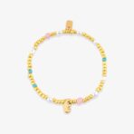 Initial Pearl & Seed Bead Stretch Bracelet - Image 6