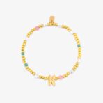 Initial Pearl & Seed Bead Stretch Bracelet - Image 9