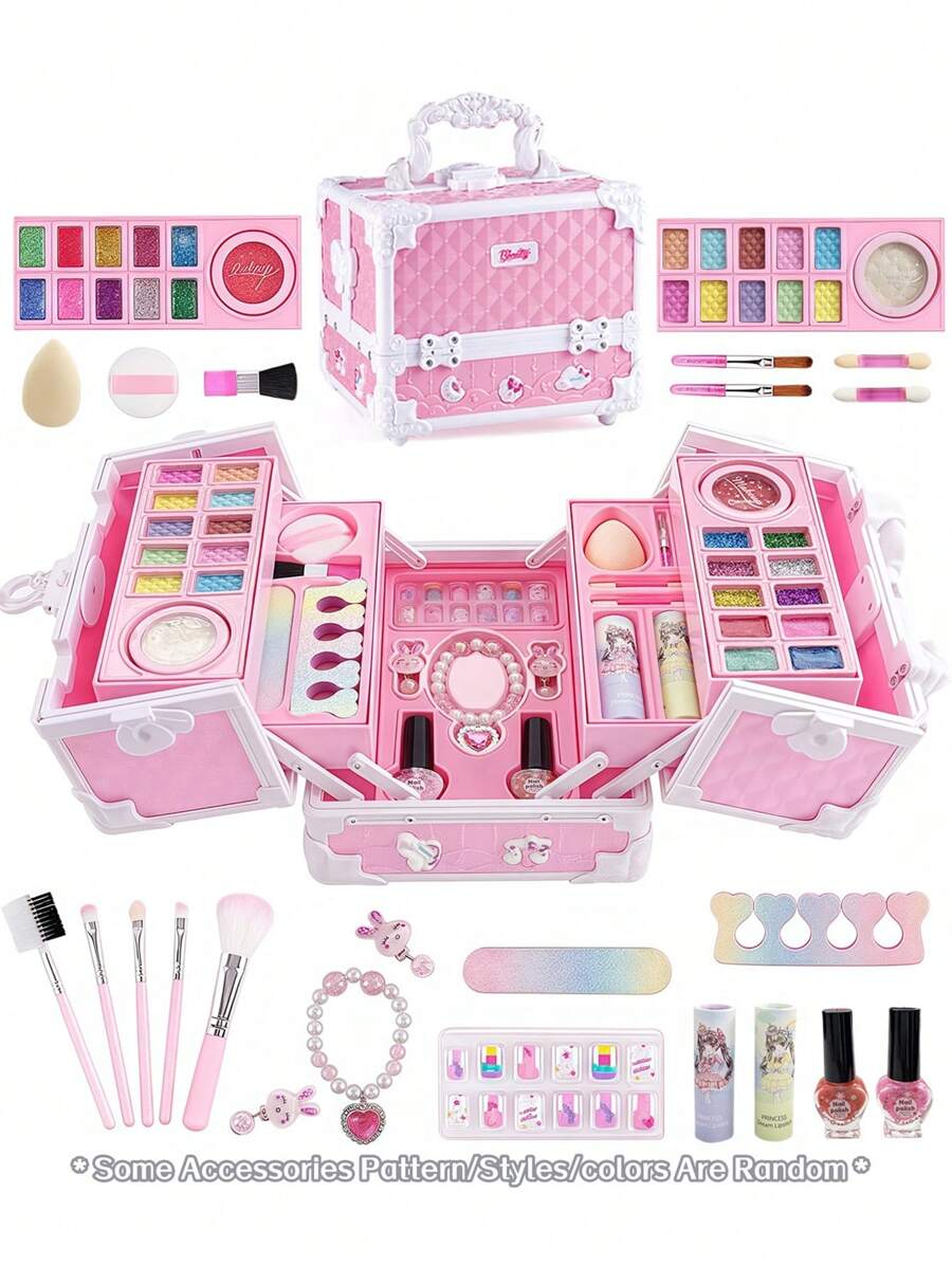 875D4789-7E14-8A07-E9A1-FD1096999FEE-2.jpg Children's Performance Makeup Box Jewelry Storage Box Bow Handbag Cat Small Backpack, Interactive Role Play Doll Dress Up Toy Set, Activity Gift Party Favor Holiday Gift Set - Image 1