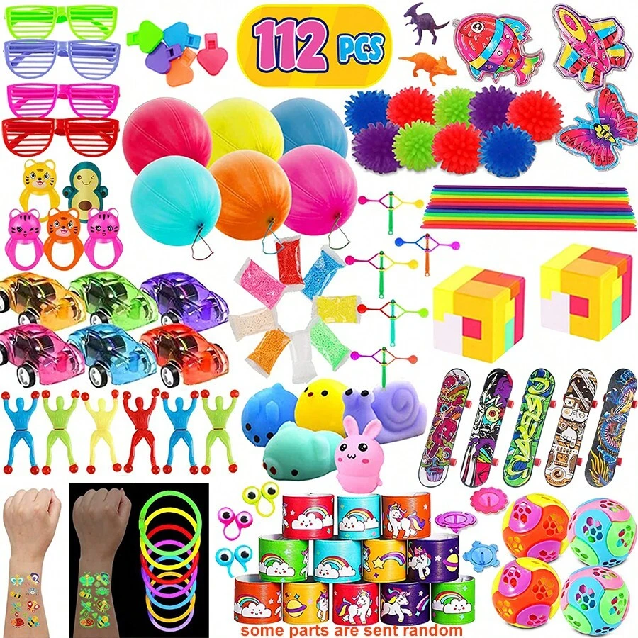 94F144D8-F139-2CDD-C954-EB42AAB26FBE-2.webp Christmas Decoration 112 Pcs Party Favors For Kids 6-8 8-12, Birthday Gifts Toys, Treasure Chest Toys, Carnival Prizes, Kids Classroom Rewards, Stocking Stuffers, Goodie Bag Items For Kids, Prize Box, Pinata Fillers(Some Parts Are Sent Random) School - Image 1