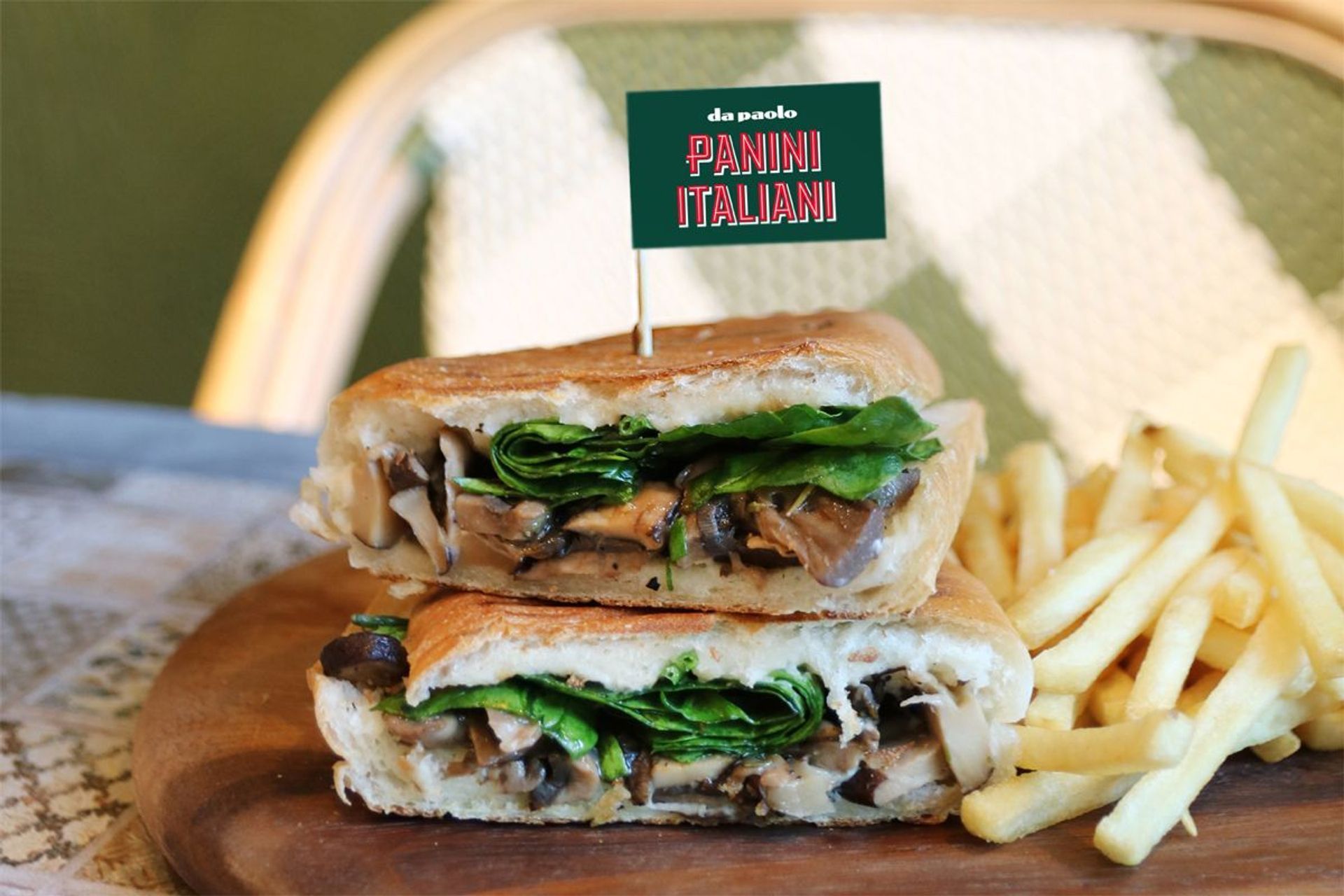 9EDAE6AC-8C6D-F58A-2D98-955767339F80-2.jpg Mushroom & Baby Spinach Panini - Image 1