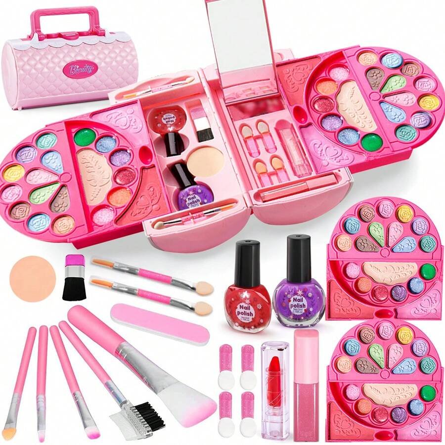 A3B71739-CA7E-CFA3-B67C-06EBA4B4A957-2.jpg Kids Makeup Kit For Girl Washable Real Cosmetic, Safe & Little Girl Makeup Set, Makeup Set For 3-12 Year Old Kids Toddler Girl Toys Christmas & Birthday Gift - Image 1