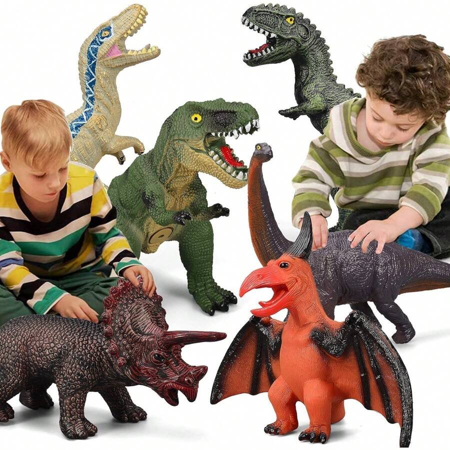 A48B6EA9-BDB1-8C11-93A4-903FC13A93C9-2.jpg Gzsbaby 6 Piece Jumbo Dinosaur Toys For Kids And Toddlers, Dinosaur Toys For Kids 3-5, Large Soft Dinosaur Toys For Dinosaur Lovers - Perfect Dinosaur Party Favors, Birthday Gifts - Image 1