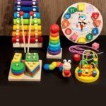 5/6pcs Montessori Wooden Toys, Early Education Toys, Musical Instruments, Multi-Function Preschool Teaching Supplies, Metal Wire Beaded, Bell Toy, Caterpillar Toy