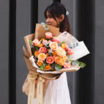 Coral Peach Premium Roses – Flower Bouquet