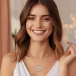 OOBEE Fine Jewelry Women's D Color VVS Moissanite 925 Sterling Silver Love Heart Necklace Sparkling Birthday Anniversary