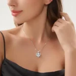 1-3 Carat Moissanite Heart Necklace for Women Engraved 'I LOVE YOU' Birthday or Anniversary Gift for Wife Girlfriend or Mom