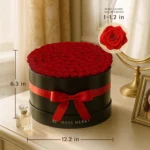 Designer Round-Shaped Box 100 Preserved Roses Petite Long-Lasting Buds Women's Eternal Rose Bouquet for Mother's Day