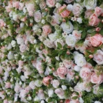 HHBUO 1.5m*2.4m Artificial Silk Rose Flower Wall Panels Party Wedding Bridal Decorative Flower Panel for Souvenirs