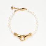 Harris Reed In Good Hands Pearl Bracelet | 18ct Gold Plated/Pearl & Black Onyx