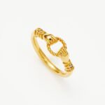 Harris Reed In Good Hands Stacking Ring | 18ct Gold Plated/Cubic Zirconia & Black Onyx