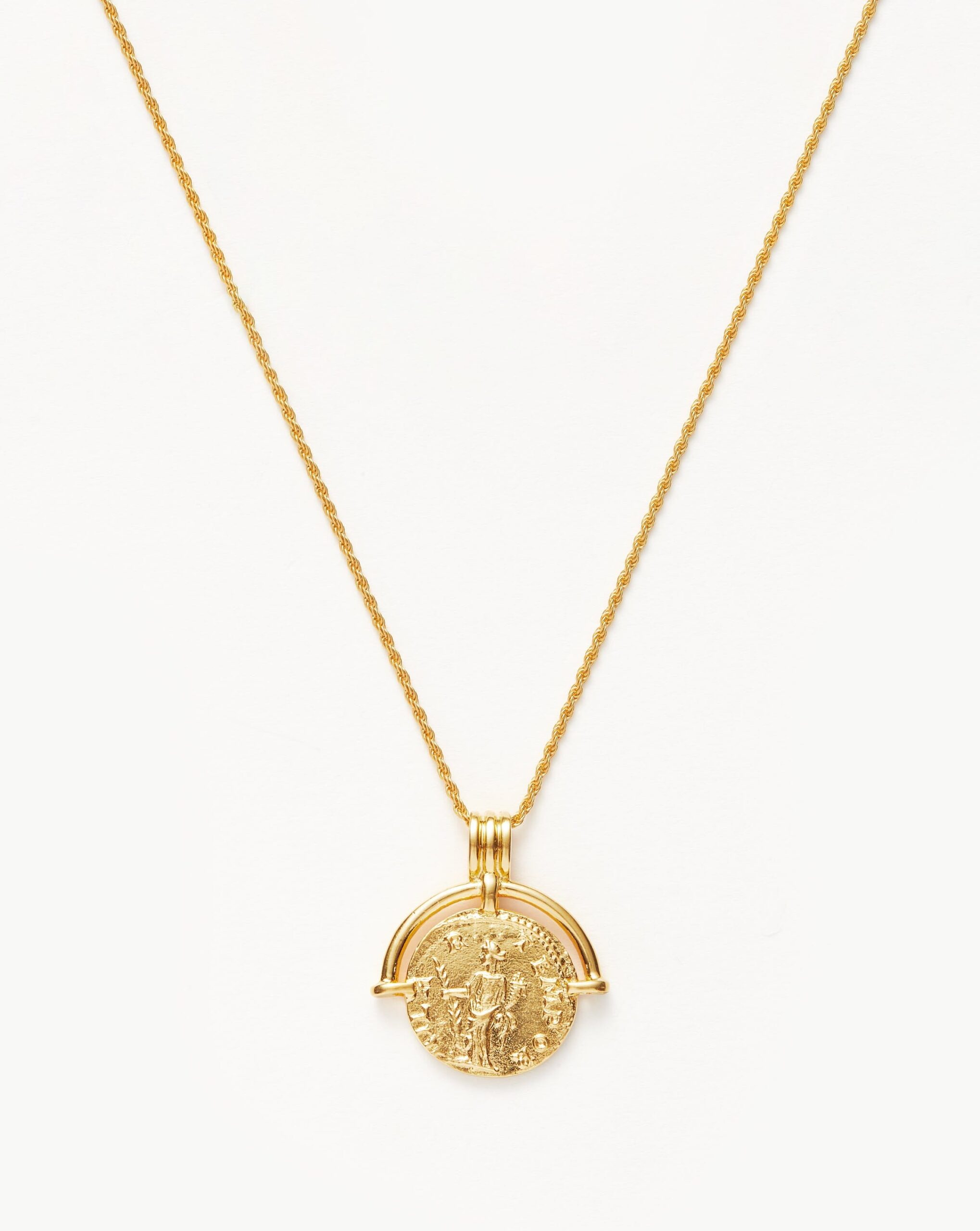 lucy-williams-engravable-roman-arc-coin-necklace-18ct-gold-plated-necklaces-missoma-274059.jpg Lucy Williams Medium Engravable Roman Arc Coin Necklace | 18ct Gold Plated - Image 1