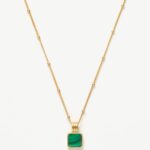 Lucy Williams Square Malachite Necklace | 18ct Gold Vermeil/Malachite