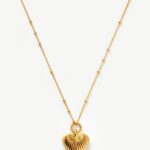 Ridge Heart Charm Pendant Necklace | 18ct Gold Plated