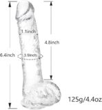 Small Realistic Purple 6.4-Inch Cute Dildo with Suction Cup, Thin Dildo with Egg, Adult Sexual Toy for Vaginal G-spot and Anal Pleasure, Suitable for Beginner Female/Male/Homosexual Users - Image 2