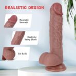 Kstert Realistic Dildo – 7.8" Liquid Silicone Toy with Strong Suction Cup, Lifelike Veiny Texture & Resilient Firmness, Hands-Free G Spot Focused Design for Women & Beginners (Brown) - Image 2